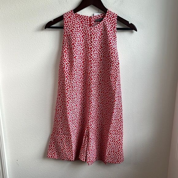 French Connection Elad Evening Dew Romper Shanghai Red Size 0 XS - Picture 2 of 8